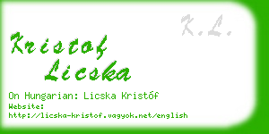 kristof licska business card