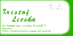 kristof licska business card